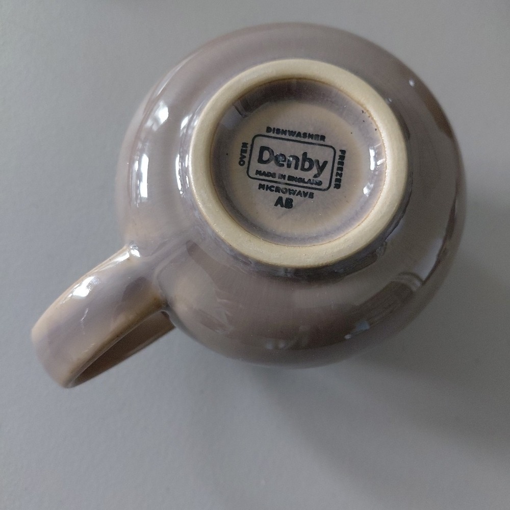 2 Denby Mugs TRUFFLE AB Set Pot Belly Slopped D Handle Ceramic England VTG - Picture 7 of 10